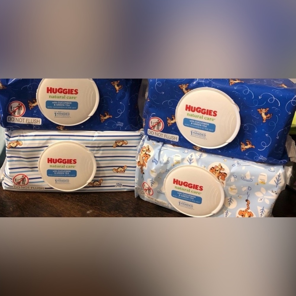 Huggies Natural Care Baby Wipes Cucumber & Green Tea Scented X 4 Packs of 64